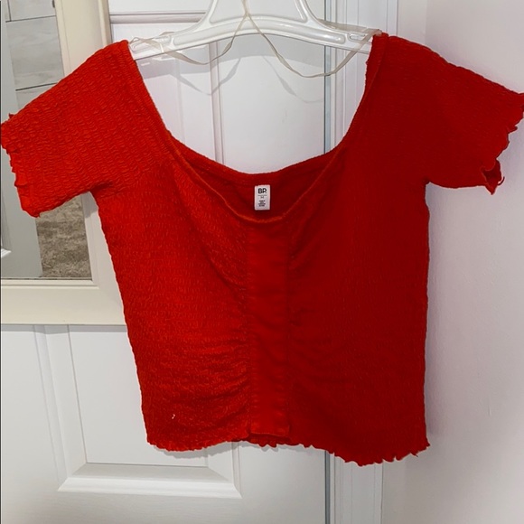 Red off the shoulder top - Picture 2 of 3